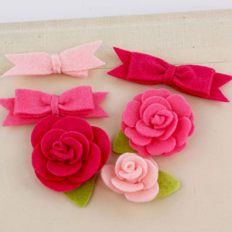 Prima - Marcelle Collection - Fabric Bow and Flower Embellishments - Starlette