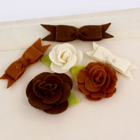 Prima - Marcelle Collection - Fabric Bow and Flower Embellishments - Orchestra