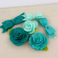 Prima - Marcelle Collection - Fabric Bow and Flower Embellishments - Overture