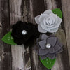 Prima - Hermosa Collection - Fabric Flower Embellishments - Grey