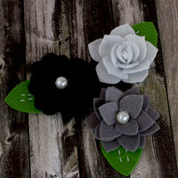 Prima - Hermosa Collection - Fabric Flower Embellishments - Grey