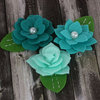 Prima - Hermosa Collection - Fabric Flower Embellishments - Teal