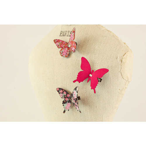 Prima - Fabric Butterfly Embellishments - Pink