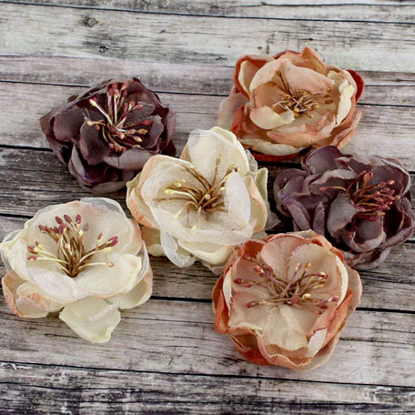 Prima - Kennedy Collection - Fabric Flower Embellishments - Vintage