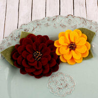 Prima - Cascade Collection - Fabric Flower Embellishments - Cranberry