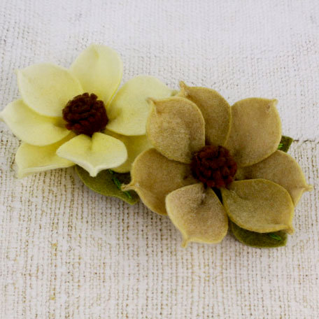 Prima - Sassy Collection - Fabric Flower Embellishments - Butternut