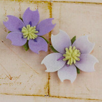 Prima - Merelle Collection - Fabric Flower Embellishments - Lilac