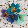 Prima - Cassie Collection - Fabric Flower Embellishments - Periwinkle