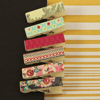 Prima - Rosarian Collection - Canvas Covered Wood Clips