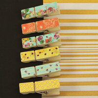 Prima - Zephyr Collection - Canvas Covered Wood Clips