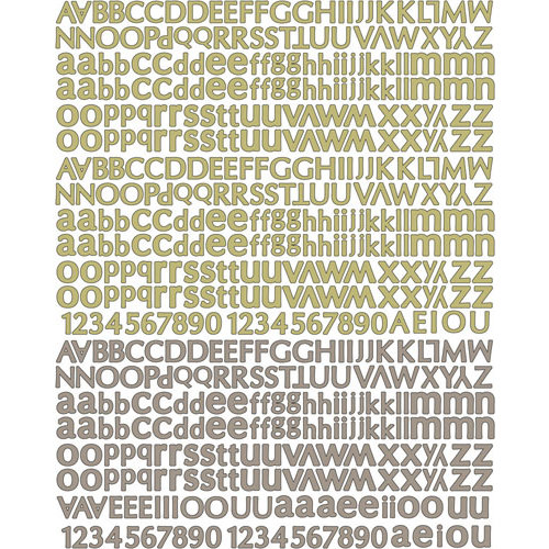 Prima - Tea-Thyme Collection - Textured Stickers - Alphabet