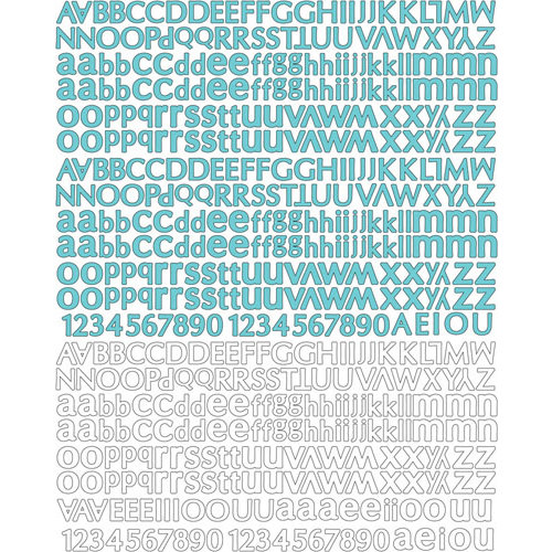 Prima - Zephyr Collection - Textured Stickers - Alphabet