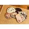 Prima - Rondelle Collection - Wood Embellishments - Clocks and Tickets