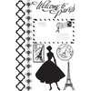 Prima - Welcome to Paris Collection - Cling Mounted Rubber Stamps