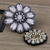 Prima - Taos Collection - Bead and Fabric Flower Embellishments - Tea-Thyme