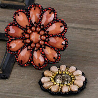 Prima - Taos Collection - Bead and Fabric Flower Embellishments - Craftsman
