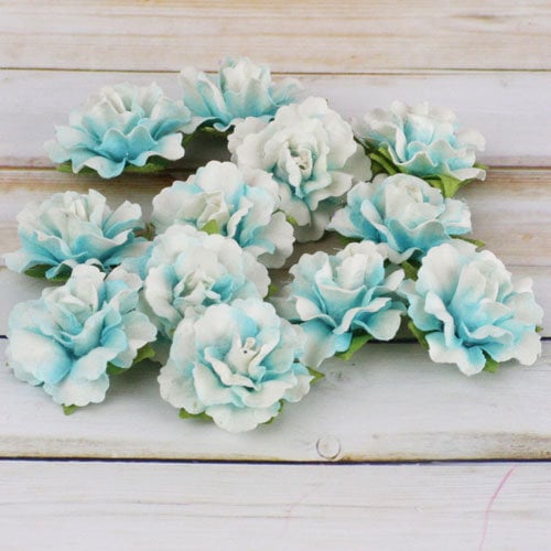 Prima - Encore Collection - Paper Flower Embellishments - Turquoise