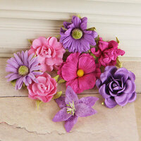 Prima - Soubrette Collection - Flower Embellishments - Pink and Purple