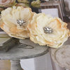 Prima - Bravo Collection - Fabric Flower Embellishments - Cream