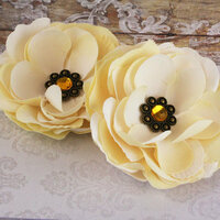 Prima - Aria Collection - Fabric Flower Embellishments - Ivory