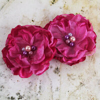 Prima - Banda Collection - Fabric Flower Embellishments - Pink