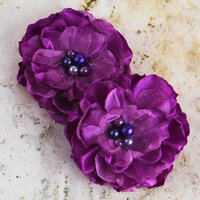 Prima - Banda Collection - Fabric Flower Embellishments - Purple