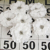Prima - Pierott Collection - Flower Embellishments - White