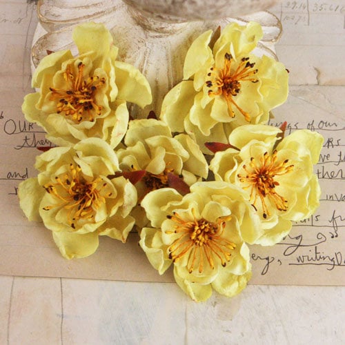 Prima - Bel Canto Collection - Fabric Flower Embellishments - Yellow
