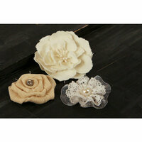 Prima - Au Naturale Collection - Fabric Flower Embellishments - Mix 1