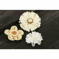 Prima - Au Naturale Collection - Fabric and Paper Flower Embellishments - Mix 4