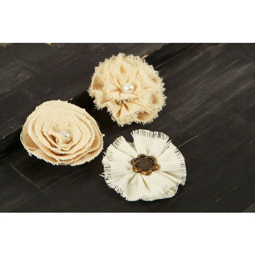 Prima - Au Naturale Collection - Fabric and Paper Flower Embellishments - Mix 5