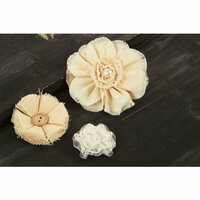 Prima - Au Naturale Collection - Fabric Flower Embellishments - Mix 6