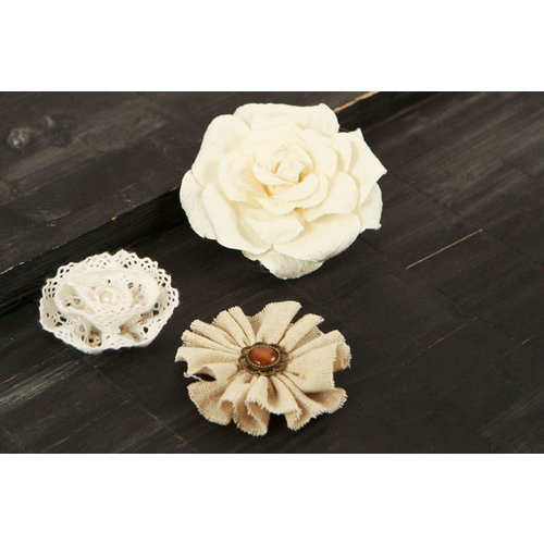 Prima - Au Naturale Collection - Fabric and Paper Flower Embellishments - Mix 8