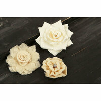 Prima - Au Naturale Collection - Fabric and Paper Flower Embellishments - Mix 10