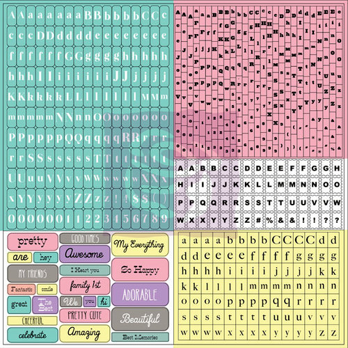 Prima - Hello Pastel Collection - Cardstock Stickers - Tiny Alphabets