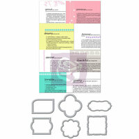 Prima - Hello Pastel Collection - Metal Embellishments - Newsprint Mini Frames