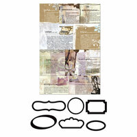 Prima - Lifetime Collection - Metal Embellishments - Newsprint Mini Frames