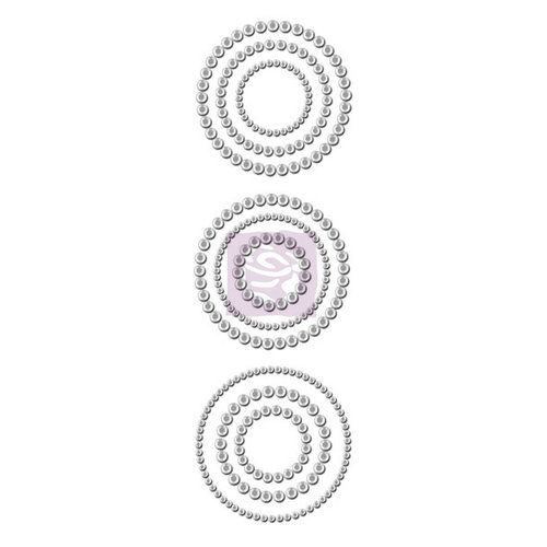Prima - Say It In Crystals Collection - Self Adhesive Jewel Art - Bling - Circles - Clear