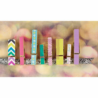 Prima - Hello Pastel Collection - Canvas Covered Wood Clips