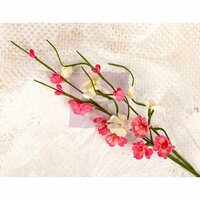 Prima - Lyric Collection - Flower Embellishments - Solid Flower Vine - Dark Pink