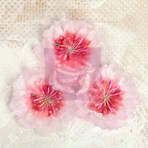 Prima - Lyric Collection - Fabric Flower Embellishments - Pink