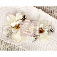 Prima - Firebird Collection - Flower Embellishments - White