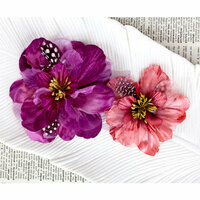 Prima - Firebird Collection - Flower Embellishments - Plum