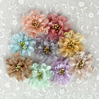 Prima - Merci Collection - Fabric Flower Embellishments - Pastel Mix