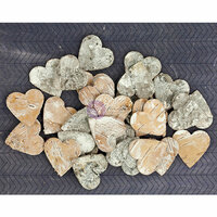 Prima - Natural Bark Icons - Wood Embellishments - Hearts