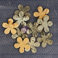 Prima - Natural Bark Icons - Wood Embellishments - Flowers