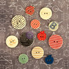 Prima - School Memories Collection - Wood Embellishments - Buttons