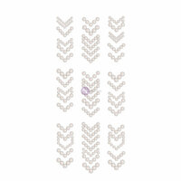 Prima - Say it in Crystals Collection - Self Adhesive Jewel Art - Pearls - Arrows - 1 - White