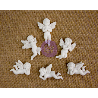 Prima - Resin Collection - Resin Embellishments - Angel - Set of Six