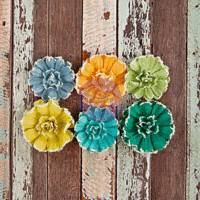 Prima - Free Spirit Collection - Flower Embellishments - Funky